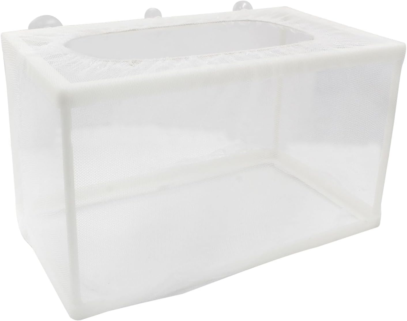 Hordion 2 Pack Mesh Aquarium Breeder Box, Fish Tank Breeder Net Fry Hatchery Incubator Mesh with Suction Cups for Newborn Small Fish, Large Size