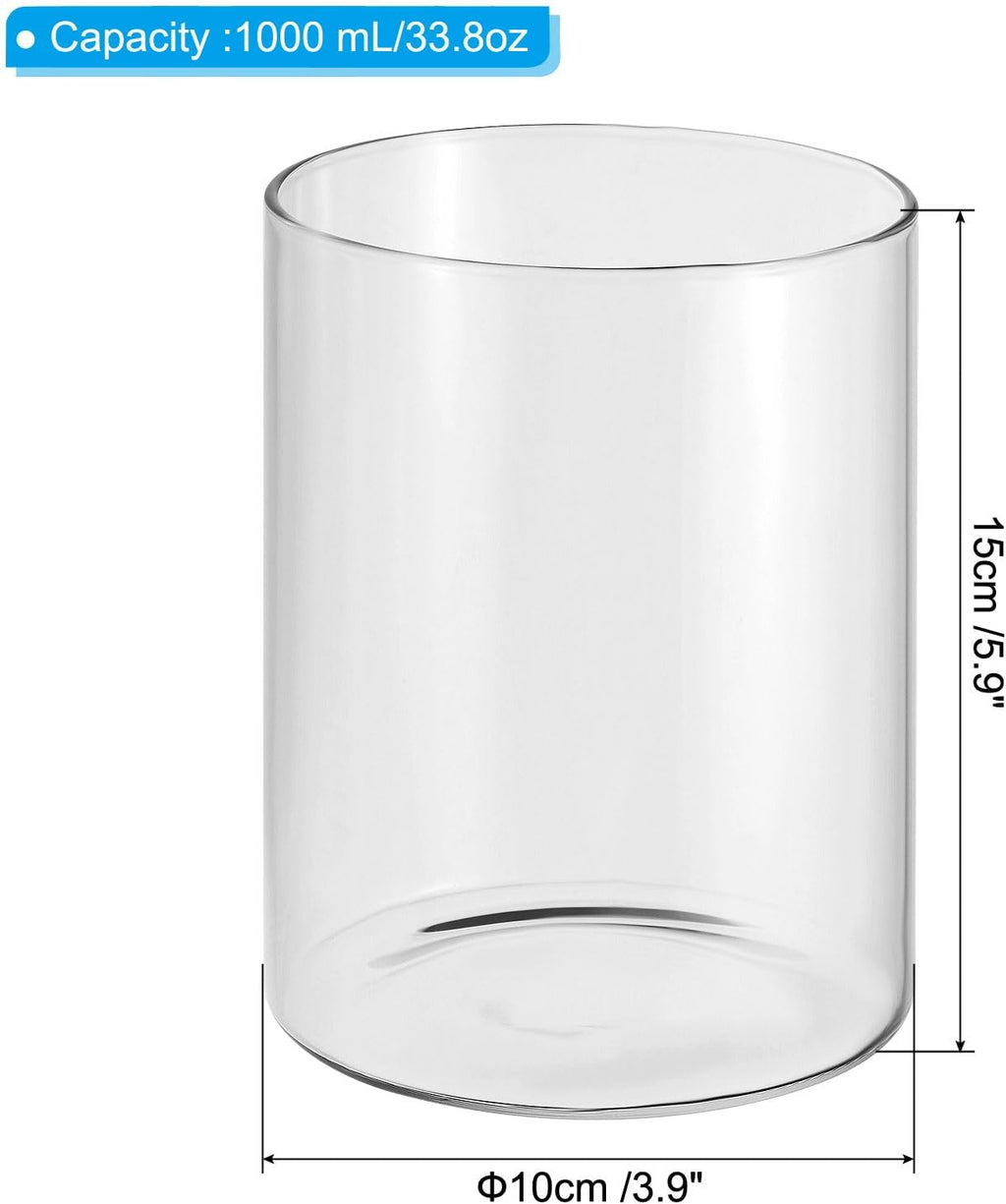 PATIKIL Clear Glass Cylinder Vase, 5.9" Tall and 3.9" Dia Tabletop Flowers Vase Floating Candle Holder Vase for Home Decor Wedding Centerpieces(33.8oz)