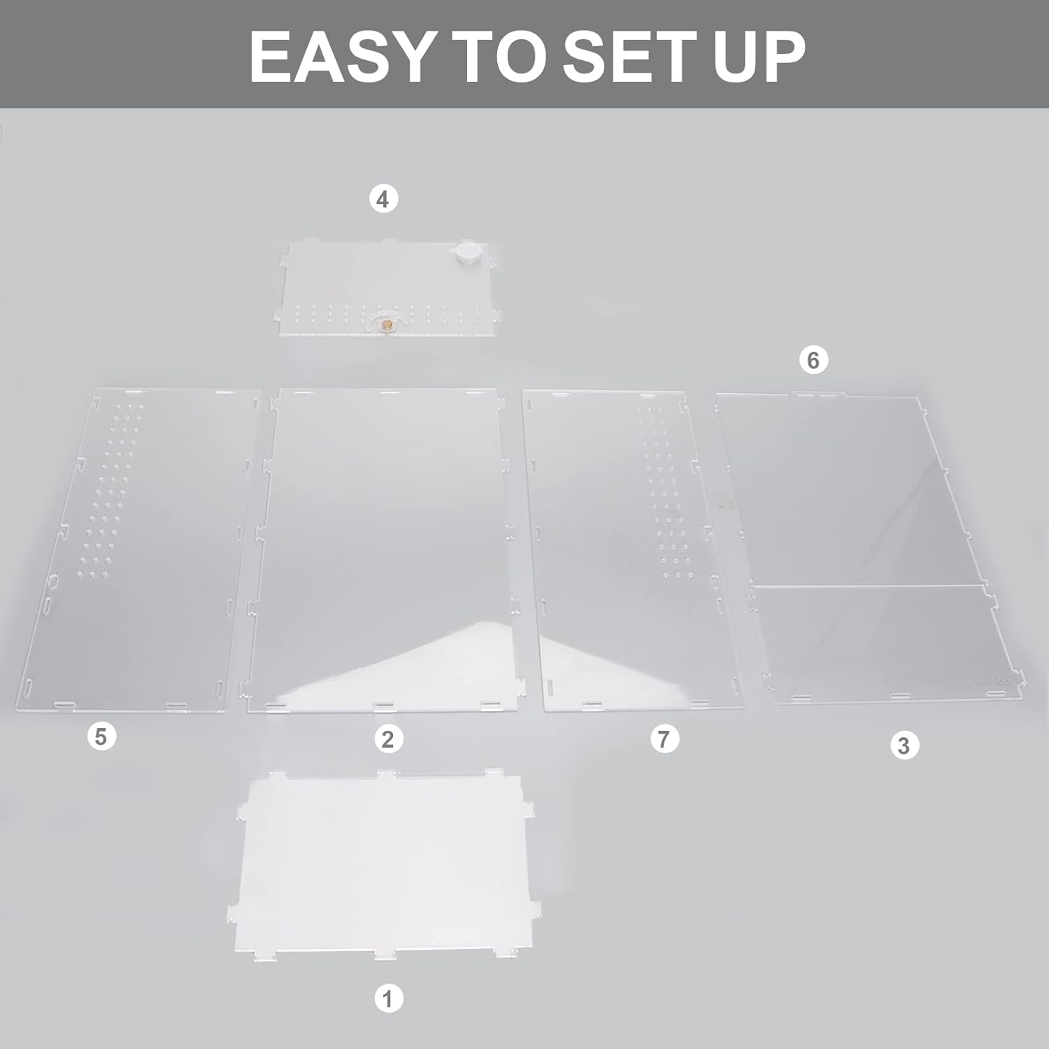 Aiicioo Micro Habitat Terrarium Enclosure 8x6x14 Inches Tarantula Enclosure Box Insect Habitat Clear Acrylic Reptile Feeding Tank for Jumping Spiders Insect Small Tree Dwelling Reptiles