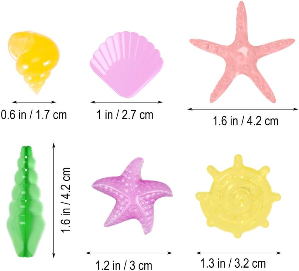 Aquarium Rocks, Can Glow in The Dark After Daily Exposure to Light, Cute Sea Item Shaped Decor Stones for Fish Bowl, Garden, Ponds, Handmade Crafts, Non-Toxic Colorful Fish Tank Substrate