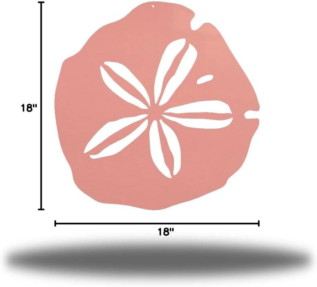 Riverside Designs Coastal Sand Dollar Ocean Beach Metal Art Steel Wall Décor (18", Pink)