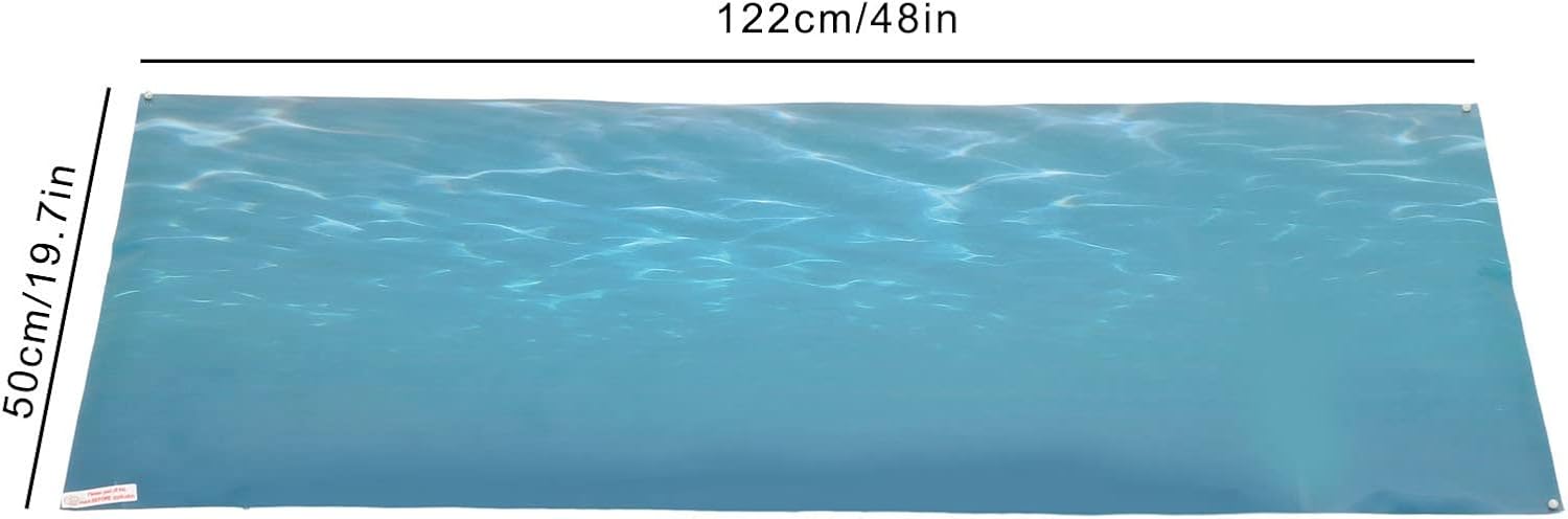 Aquarium Poster, Underwater Paper Cling Sticker with Sea Water Pattern Aquarium Wallpaper Background Decoration Picture PVC Adhesive Poster (122 * 50CM)