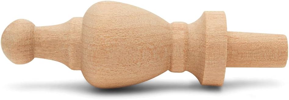 Small Wood Finials, 2-7/8 inch Wooden Finials for Crafting, DIY Décor, and Wooden Finial Crafts, Pack of 12, by Woodpeckers