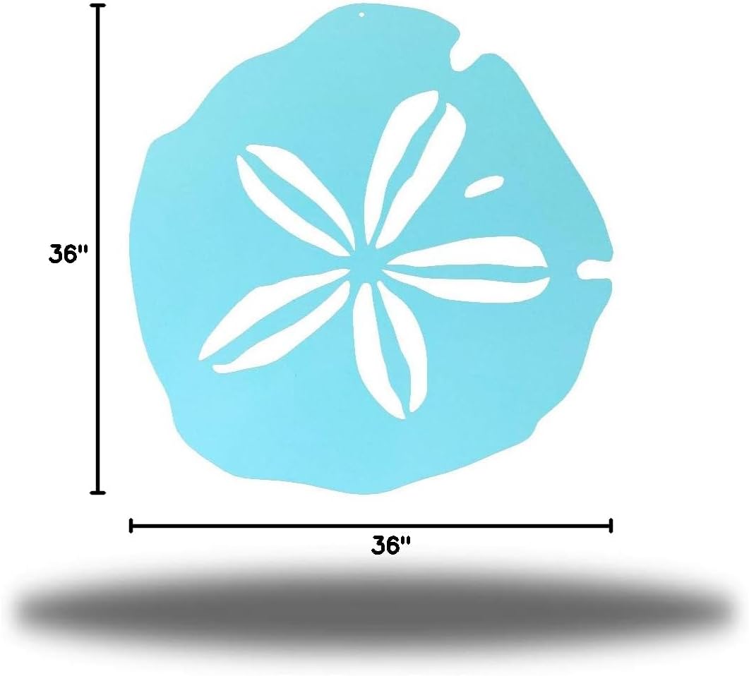 Riverside Designs Coastal Sand Dollar Ocean Beach Metal Art Steel Wall Decor (36", Seafoam)
