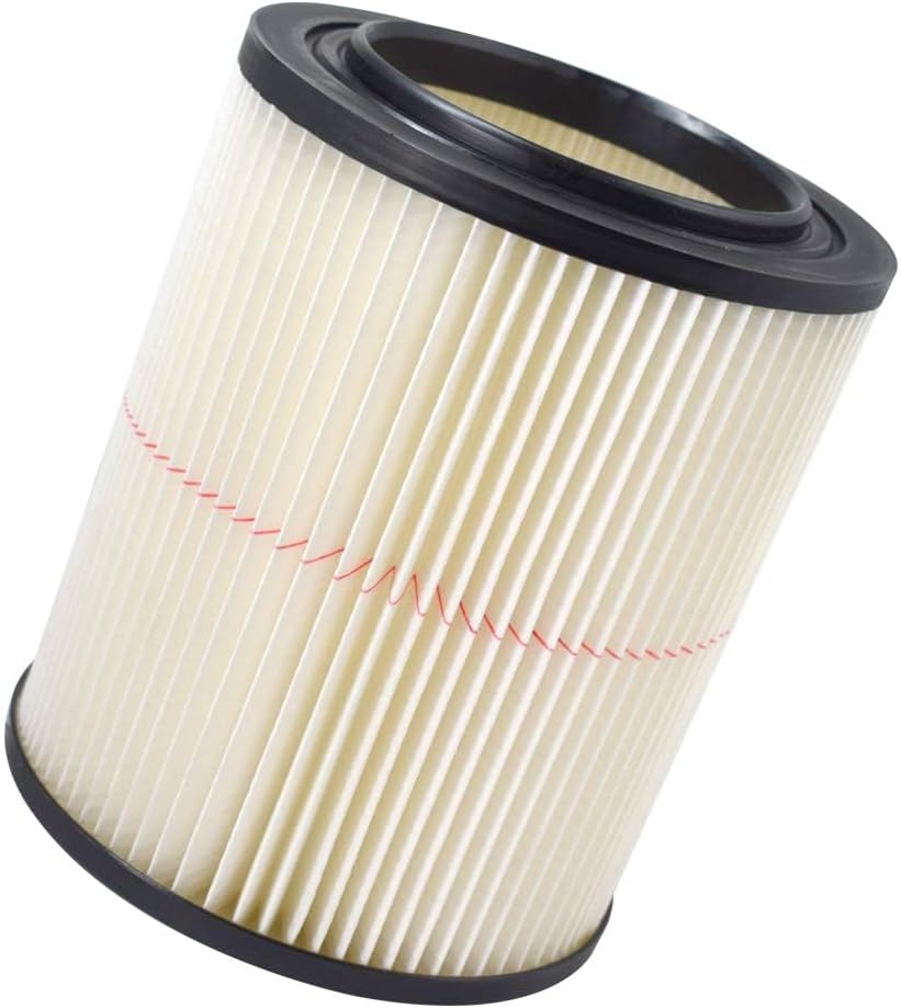 2 Pack 17816 9-17816 Red Stripe Vacuum Cartridge Filter Compatible Wet/Dry Vacuum Models 5, 6, 8, 12, and 16 32 Gal. Vacuums produced since 1988 8.5 Inches- White/Red