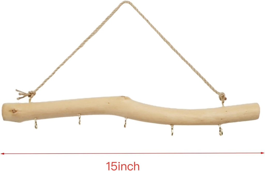 2pcs 15 inch Natural Driftwood wall hanging decor driftwood Decorative Branches Jewelry Hanger Rustic Wood Logs Hanging Branch Decor