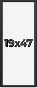 19x47 Shadow Box Frame Black | 1 Inch Deep Solid Wood Shadowbox Display Frame | UV Resistant Acrylic Plexiglass, Acid Free Backing, and Hanging Hardware | Dugan Picture Frame Style