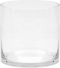 6" Wide 6" Tall Large Hand Blown Sturdy Clear Cylinder Glass Vase, Centerpiece Flower Vase for Rose, Tulip, Boquets, Hurricane Candle Holder (1, 6"x6")