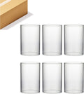 WGVI Hurricane Candle Holder Sleeve, Wide 4.7", Height 8", Clear Glass Cylinder Candleholder, Chimney Tube, Open Ended Candle Shade, 6 Pieces Bulk