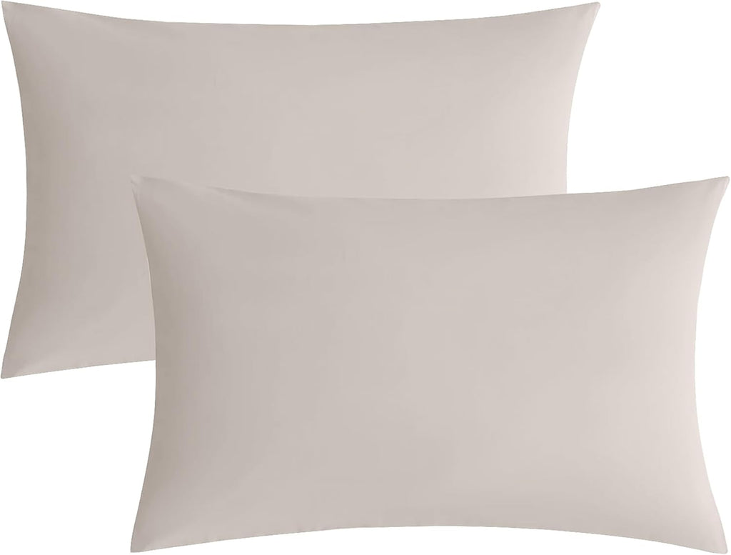 JELLYMONI Pillowcases King Set of 2 Cotton Envelope Pillow Covers Beige 20×36in Bed Pillow Case 100% Washed Cotton Soft Breathable (Pillows are not Included)