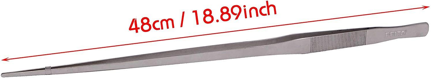 Extra Long Tweezers 18.9 Inch - FEITA Stainless Steel Straight Tweezer Tongs for Aquarium Fish Tank Plants