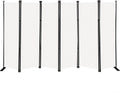 MAYOLIAH 6 Panel Folding Privacy Screen 9ft Wide, 6ft Tall Partition Room Divider Portable Office Walls Dividers Panel, White