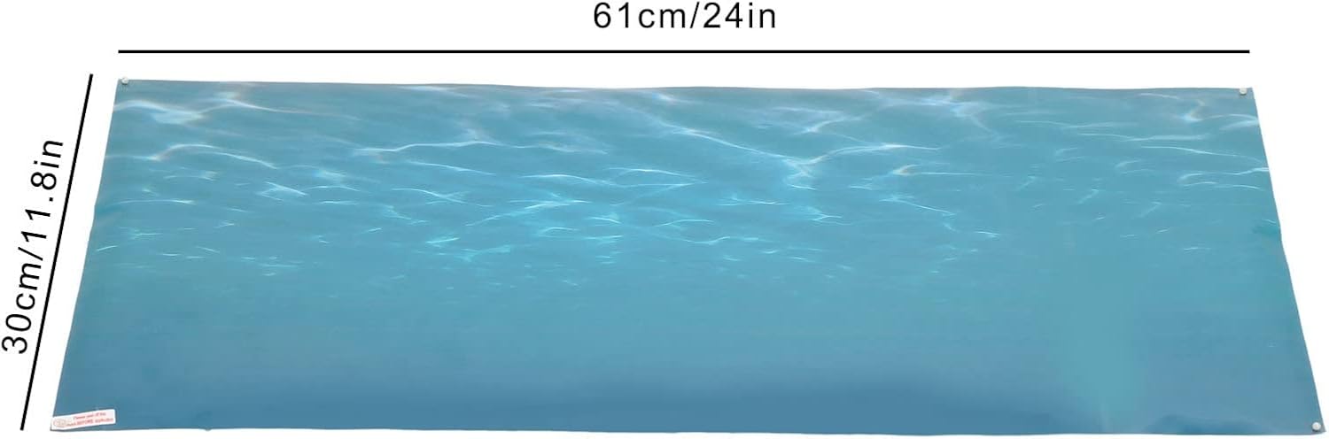 Aquarium Poster, Underwater Paper Cling Sticker with Sea Water Pattern Aquarium Wallpaper Background Decoration Picture PVC Adhesive Poster (61 * 30CM)