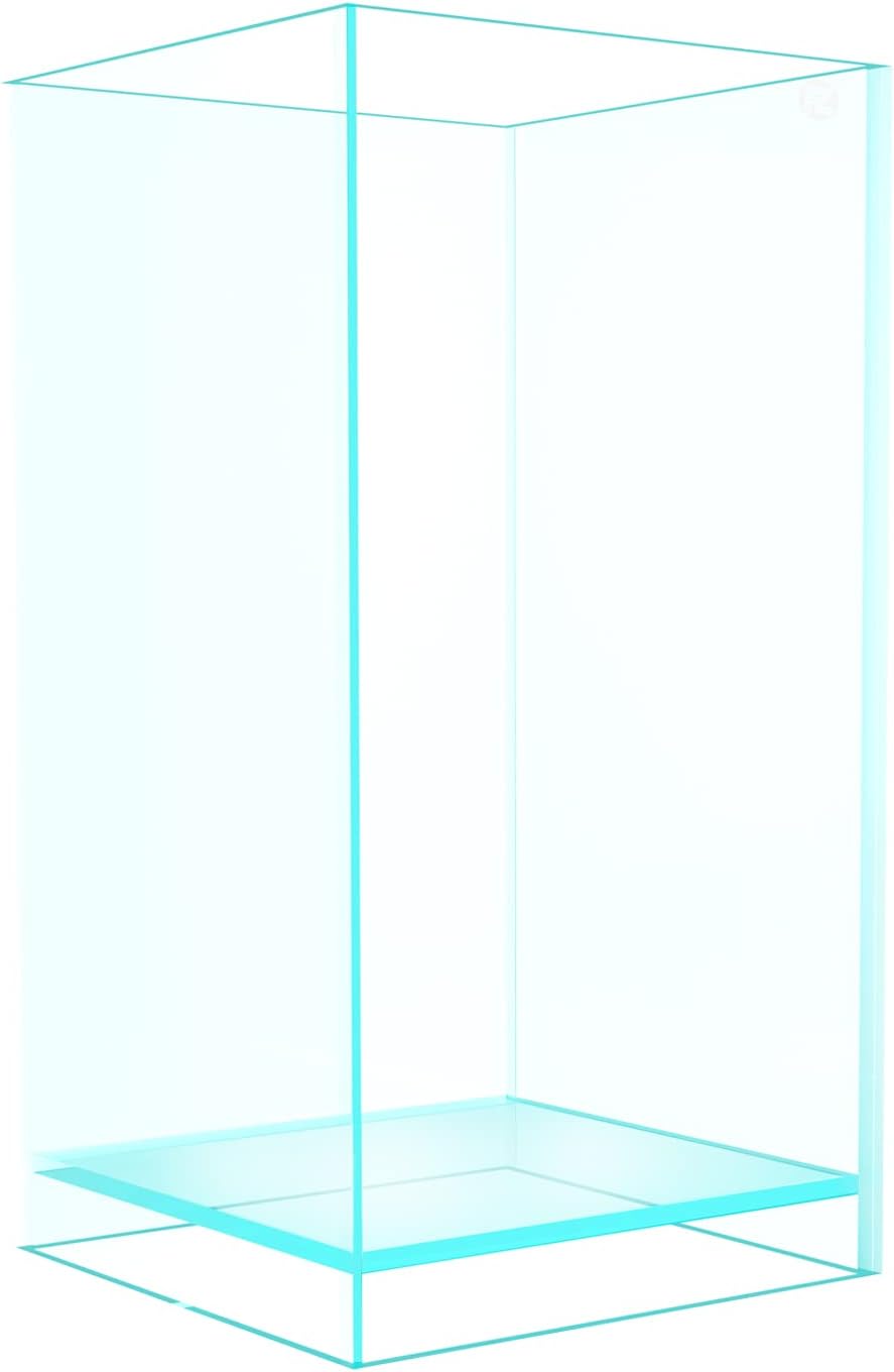 Fzone 2 Gal Nano Rimless Aquarium Low Iron Fish Tank NovaClear Ultra-White Translucent Glass Verso Series Nano Shallow Pond Levitating Floating Air Aquarium(A16-H30)