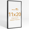 11x20 Aluminum Metal Picture Frame,Tempered Glass Black Photo Frame 11x20 for Family Photo,Posters,Art,Document to Wall Mount Horizontally or Vertically