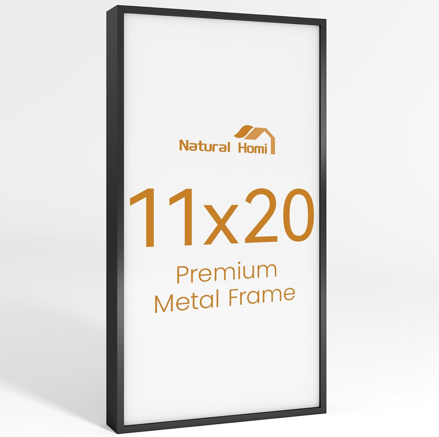 11x20 Aluminum Metal Picture Frame,Tempered Glass Black Photo Frame 11x20 for Family Photo,Posters,Art,Document to Wall Mount Horizontally or Vertically