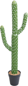 momoplant Artificial Cactus Succulent Plant, 34 Inch Tall Faux Fake Desert Cacti Plant with Black Planter for Home Garden Office Floor Decor