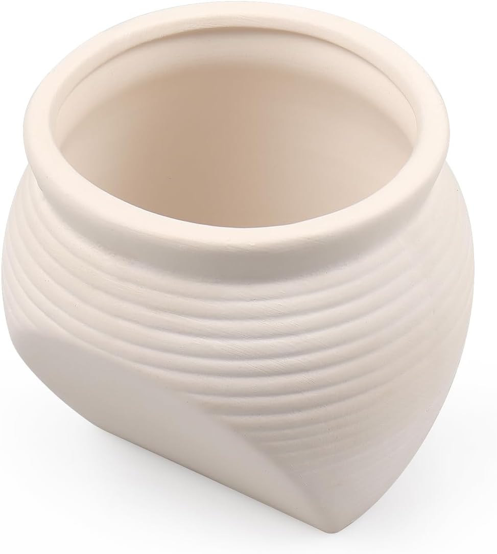 Fish Tank Ceramic Clay Pot for Hiding, Betta Fish Goldfish Hideout Aquarium Decorations, White