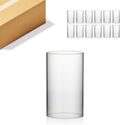 WGVI Hurricane Candle Holder Sleeve, Wide 4.7", Height 8", Clear Glass Cylinder Candleholder, Chimney Tube, Open Ended Candle Shade, 12 Pieces Bulk