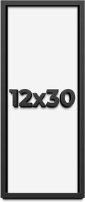 12x30 Shadow Box Frame Black | 1 Inch Deep Solid Wood Shadowbox Display Frame | UV Resistant Acrylic Plexiglass, Acid Free Backing, and Hanging Hardware | Dugan Picture Frame Style