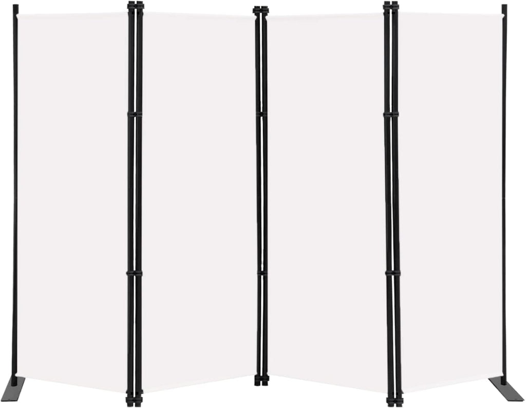 MAYOLIAH 4 Panel Room Divider Screen 6Ft Tall Foldable Privacy Dividers Indoor Wall Partition Room Separator White