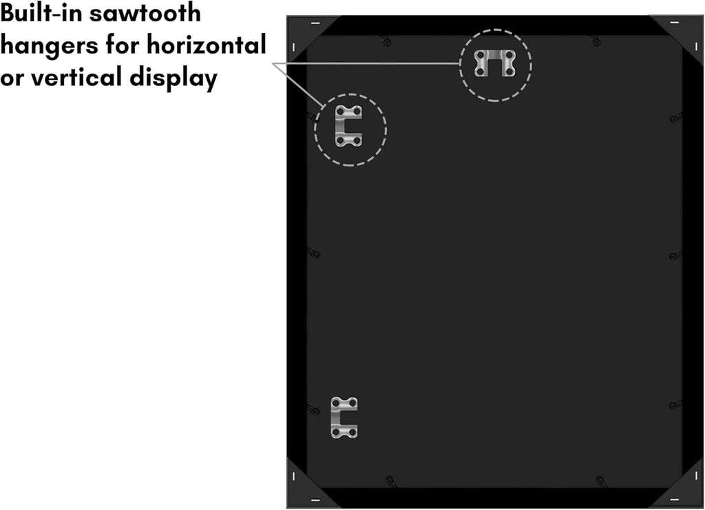 Americanflat 14x17 Picture Frame with Polished Plexiglass - Black Picture Frame - Wide Photo Frames Made of Engineered Wood for Vertical or Horizontal Wall Display - Epic Collection - Black