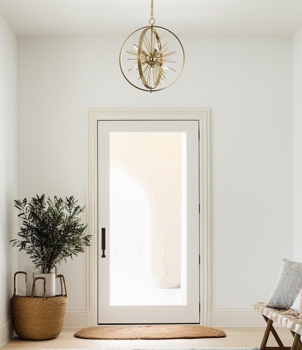 Kira Home Solaris 22" 6-Light Modern Orb/Globe Sputnik Starburst Chandelier + Pivoting Rings, Adjustable Height, Cool Brass Finish