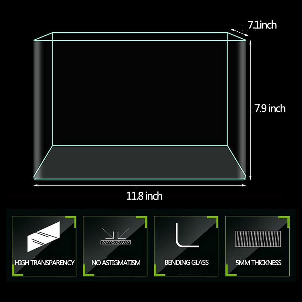 3 Gallon Aquarium Fish Tank, Rimless Aquarium Tank, 11.8" L × 7.9" H × 7.1" W