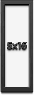 5x16 in Shadow Box Frame Black | 1 Inch Deep Solid Wood Shadowbox Display Frame | UV Resistant Acrylic Plexiglass, Acid Free Backing, and Hanging Hardware | Dugan Picture Frame Style