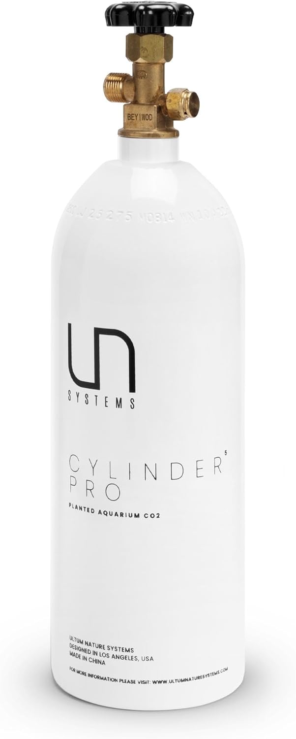Ultum Nature Systems CO2 Cylinder Pro for Planted Aquariums - CO2 Tank w/On/Off Valve, Aluminum CO2 Canister for Aquarium Plants - Tank for Fishtank CO2 & Aquarium Accessories - 5LB