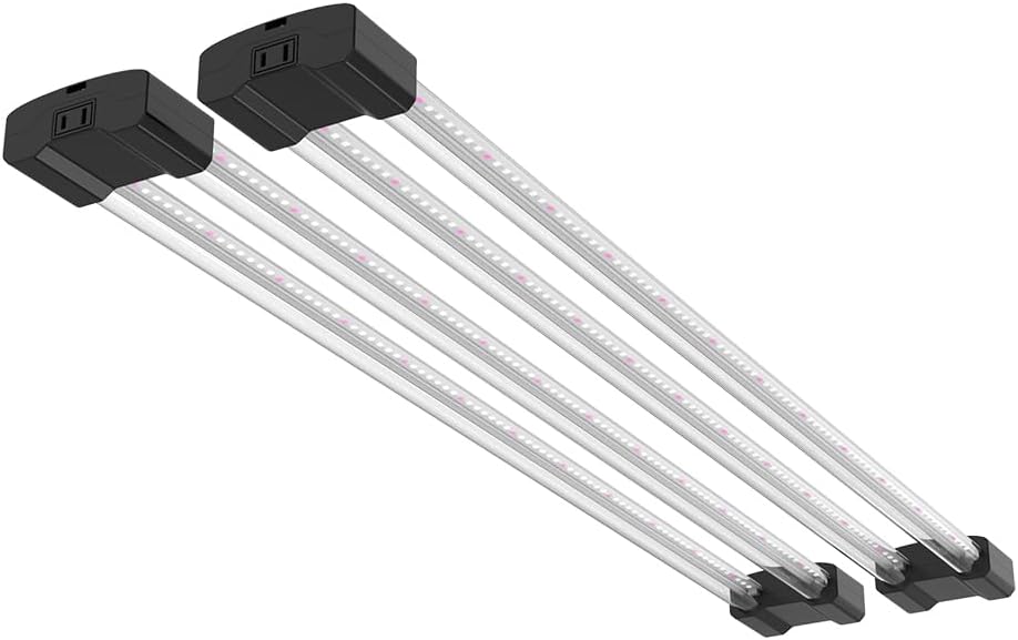 BoostGro LED Grow Light Full Spectrum 5000K Daylight + 660nm Red Linkable Indoor Plant Lighting Fixture Tubes (3FT, 2, Pack)