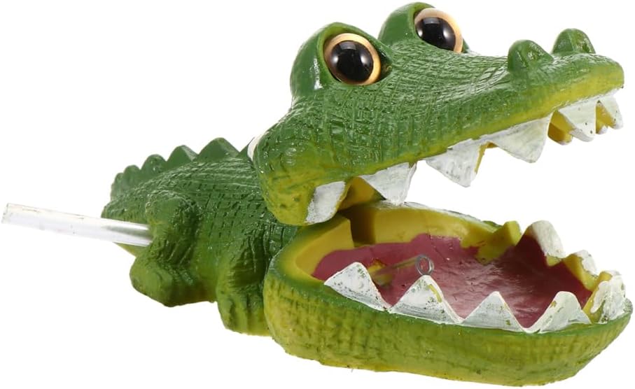 POPETPOP Aquarium Alligator Air Bubbler Decorations, Resin Alligator Aquarium Ornament, Alligator Air Fish Tank Decorations Crafts for Aquarium Fish Tank Accessories