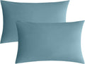 JELLYMONI Pillowcases King Set of 2 Cotton Envelope Pillow Covers Grayish Blue 20×36in Bed Pillow Case 100% Washed Cotton Soft Breathable (Pillows are not Included)