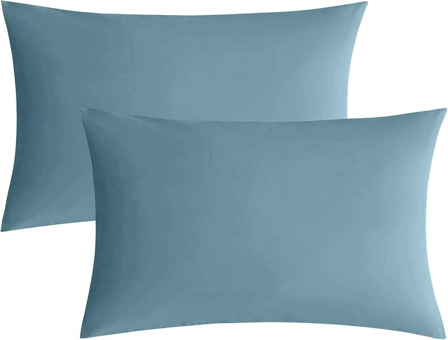 JELLYMONI Pillowcases King Set of 2 Cotton Envelope Pillow Covers Grayish Blue 20×36in Bed Pillow Case 100% Washed Cotton Soft Breathable (Pillows are not Included)