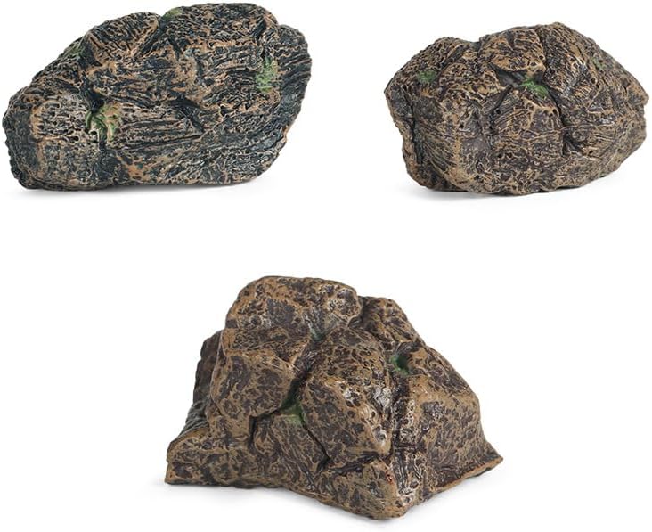 7PCS Miniature Tree Stumps Fake Tree Stump Decor Mini Stone Rock Statue Mini Garden Figurines for DIY Fairy Garden Miniature Moss Landscape