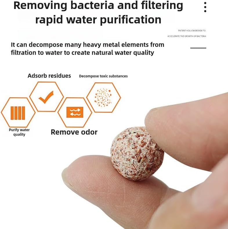 Aquarium Biological Filter Media Hollow Center Ceramic Rings + Bio Balls for Fish Tank (Hollow Bio Balls)