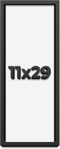 11x29 Shadow Box Frame Black | 1 Inch Deep Solid Wood Shadowbox Display Frame | UV Resistant Acrylic Plexiglass, Acid Free Backing, and Hanging Hardware | Dugan Picture Frame Style