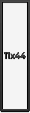 11x44 Shadow Box Frame Black | 1 Inch Deep Solid Wood Shadowbox Display Frame | UV Resistant Acrylic Plexiglass, Acid Free Backing, and Hanging Hardware | Dugan Picture Frame Style
