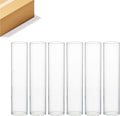 WGVI Hurricane Candle Holder Sleeve, Wide 4", Height 18", Clear Glass Cylinder Candleholder, Chimney Tube, Open Ended Candle Shade, 6 Pieces Bulk