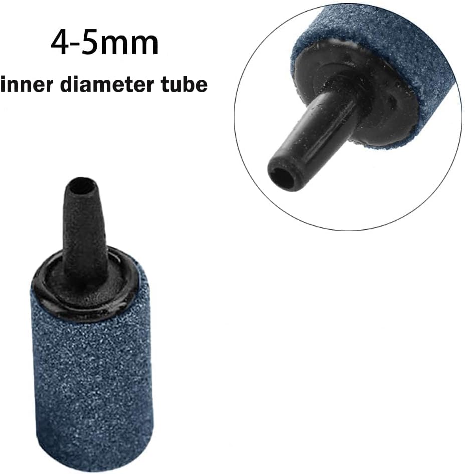 100 Pack 1 Inch Aquarium Air Stone, Cylinder Bubble Diffuser Aerator Stones Fish Tank Bubbler Pump Accessories for Hydroponics Grey (100 Pack)