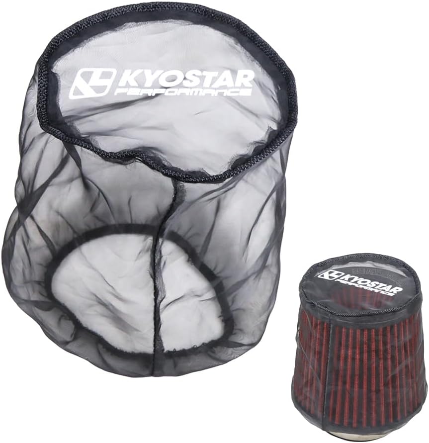 Kyostar Universal Air Filter Cover, Dustproof Cold Air Intake Filter Cover Wrap for Car, Air Intake Filter Sock Cover for High Flow Air Intake Filters