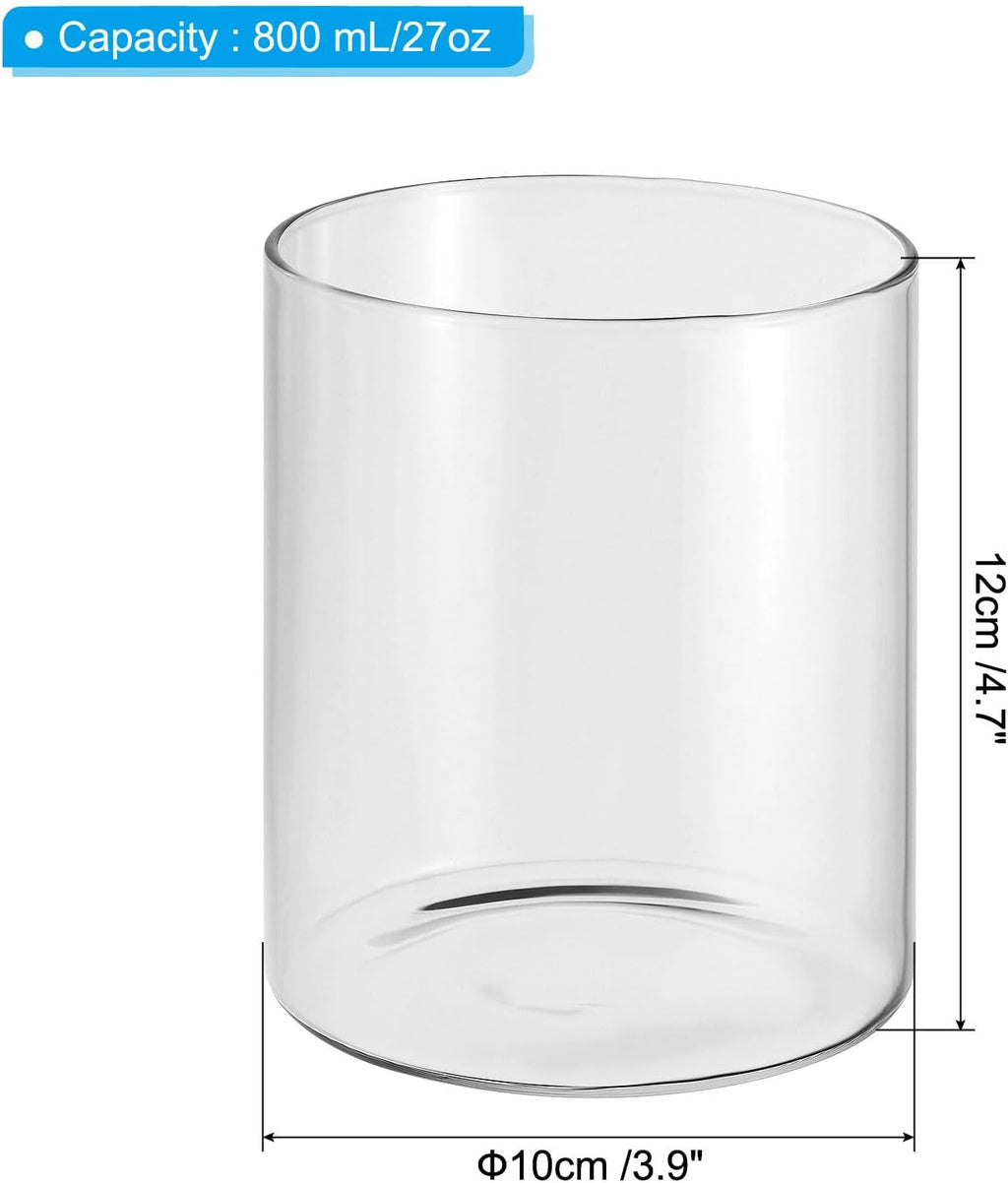 PATIKIL Clear Glass Cylinder Vase, 4.7" Tall and 3.9" Dia Tabletop Flowers Vase Floating Candle Holder Vase for Home Decor Wedding Centerpieces(27oz)