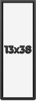 13x38 Shadow Box Frame Black | 1 Inch Deep Solid Wood Shadowbox Display Frame | UV Resistant Acrylic Plexiglass, Acid Free Backing, and Hanging Hardware | Dugan Picture Frame Style