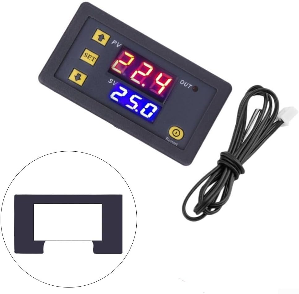 2PC W3230 Digital Temperature Controller with LCD Display 12V, Dual Mode Thermostat Switch for Cooling and Heating in Seafood Machines and HVAC Systems