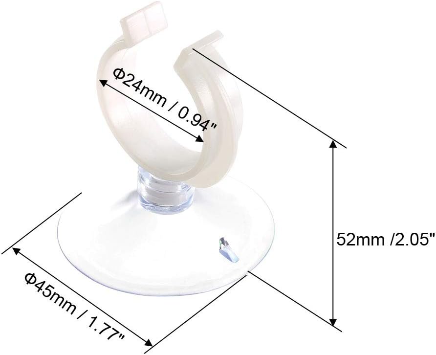 uxcell Aquarium Suction Cup Clips Airline Tube Holders Clamps for Fish Tank Clear 24mm 6Pcs