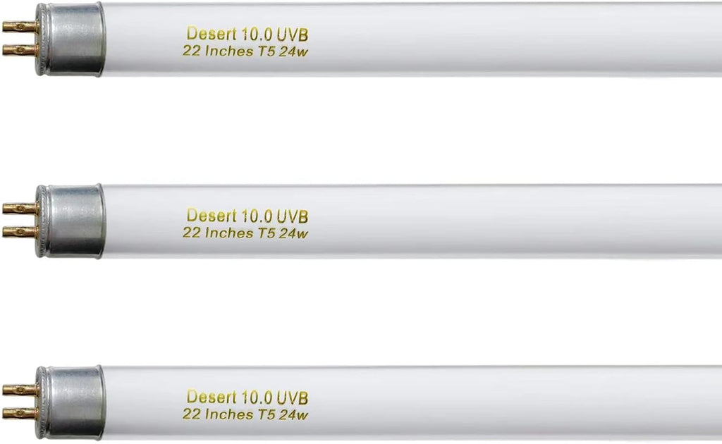 T5 10.0 UVB Reptile Light Bulb 22 inch, Desert Reptile UVB Bulb 24W, for Lizards, Bearded Dragons, Chameleons