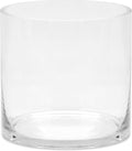 10" Wide 10" Tall Large Hand Blown Sturdy Clear Cylinder Glass Vase, Centerpiece Flower Vase for Rose, Tulip, Boquets, Hurricane Candle Holder (1, 10"x10")