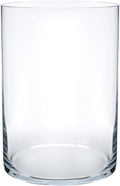Royal Imports Flower Glass Vase Decorative Centerpiece for Home or Wedding - Cylinder Shape, 8" Tall, 5" Opening, Clear