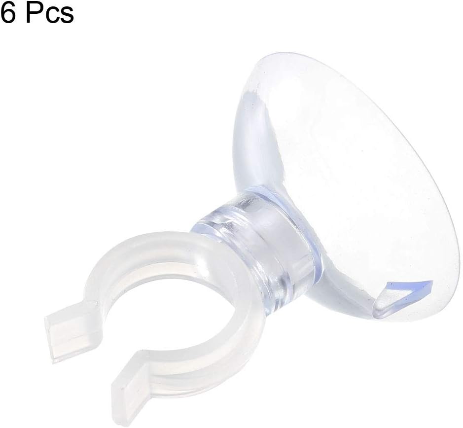 uxcell Aquarium Suction Cup Clips Airline Tube Holders Clamps for Fish Tank Clear 13mm 6Pcs