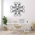 Metal Flowers Wall Decor, Metal Leaf Wall Decor, Metal Scroll Wall Decor, Floral Wall Decor, Wrought Iron Scroll Wall Decor, Minimalist Wall Art, Wall Decor for Bedroom (Black, 39"×38" | 100×98cm)
